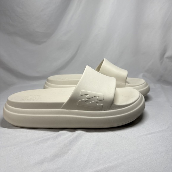 Billabong Shoes - Billabong Cloud Cushion Slides White Chunky Platform Womens Size‎ 10 B Runs Big!
